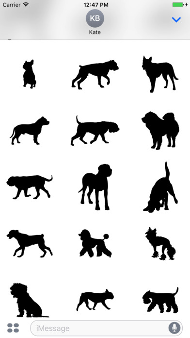 Dog silhouettes stickers emoji screenshot 2