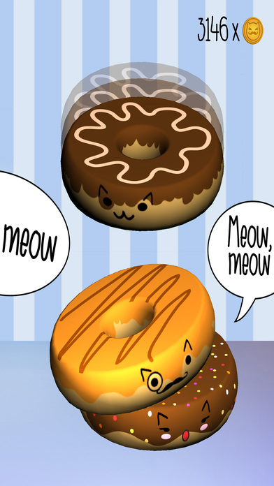 Donut Kitty Cats Tower Stack 3D screenshot 2