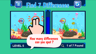 Find 7 Differences For Sea Animals Game screenshot 4