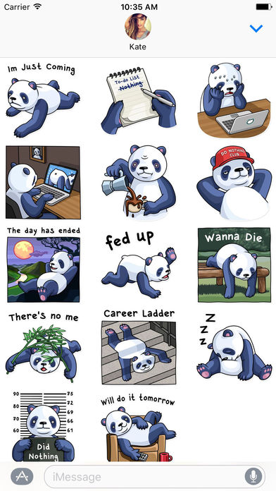Lazy Panda - Daily At Work Stickers screenshot 2