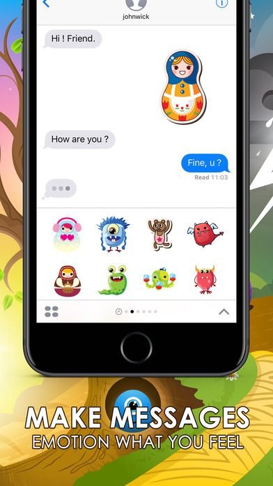 Cute Stickers & Emojis Keyboard Themes ChatStick screenshot 2
