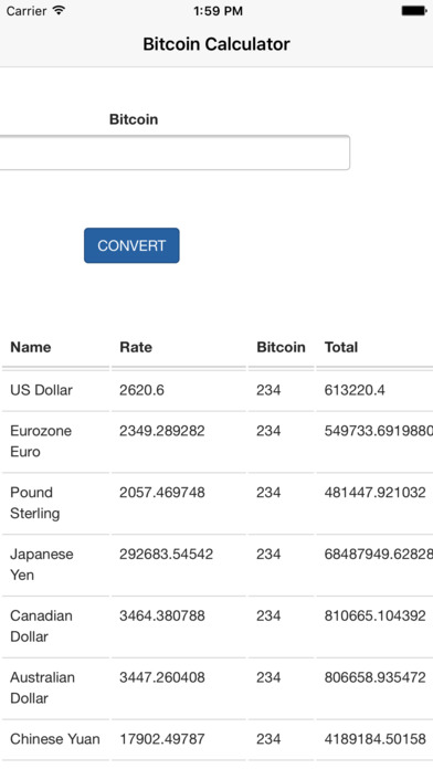 Realtime Bitcoin Calculator screenshot 3