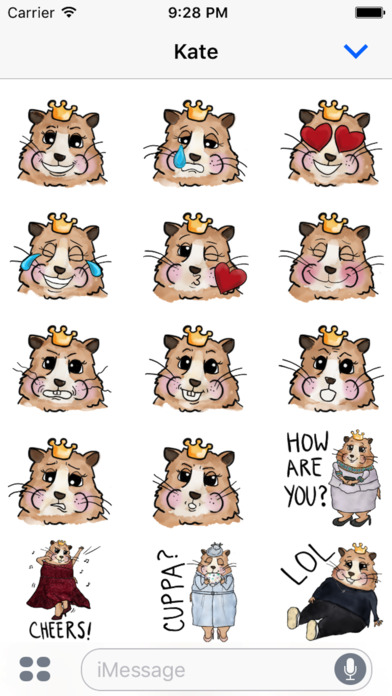 The Royal Hamster Emoji Sticker Pack screenshot 2