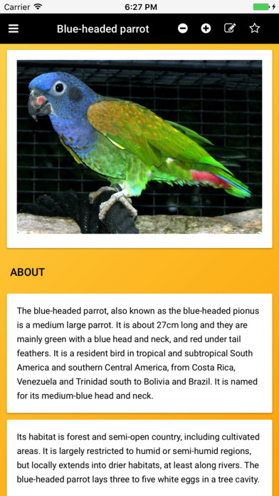 Parrot Species Bible screenshot 2