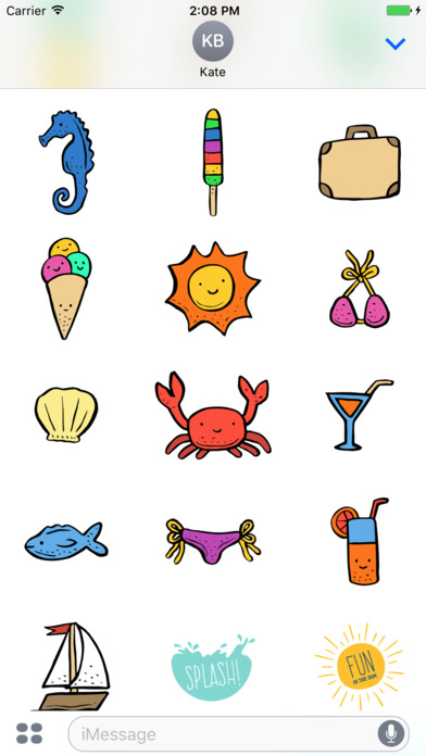 Summer Stickers Pack for iMessage screenshot 3