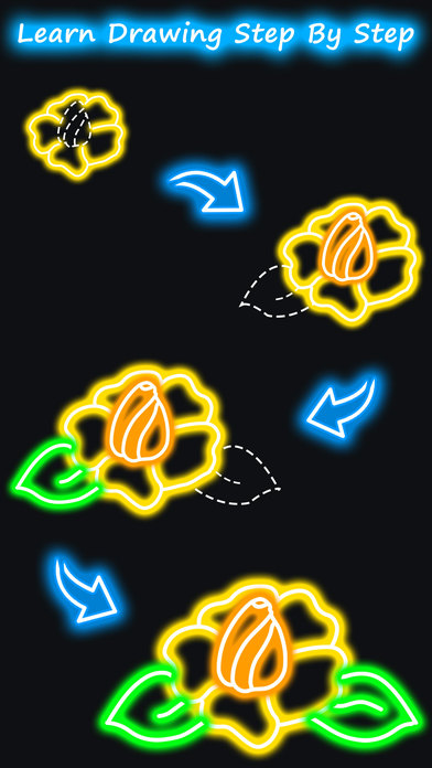 How to Draw Glow Flower Step by Step for Beginners screenshot 3
