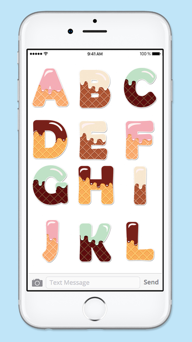 Ice Cream Letters and Numbers Sticker Pack screenshot 3