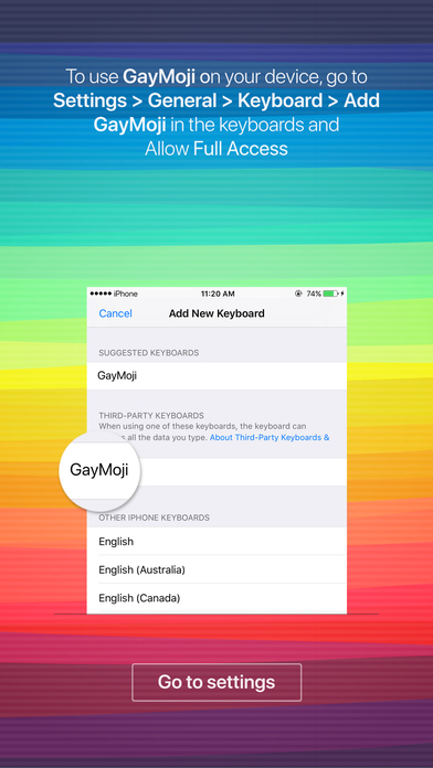GayMoji - gay emojis keyboard for LGBT community screenshot 4