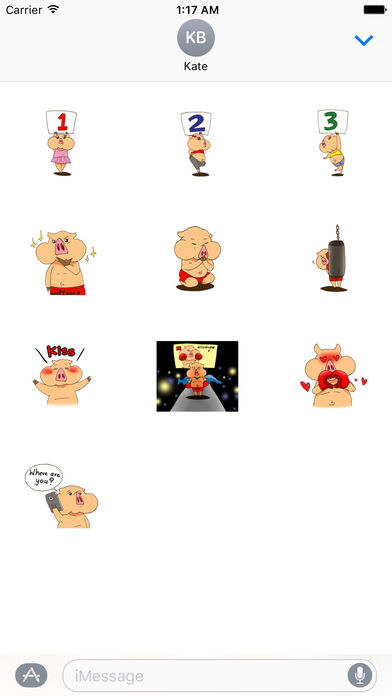 Muay Thai Martial Arts with Cute Pig Sticker screenshot 3
