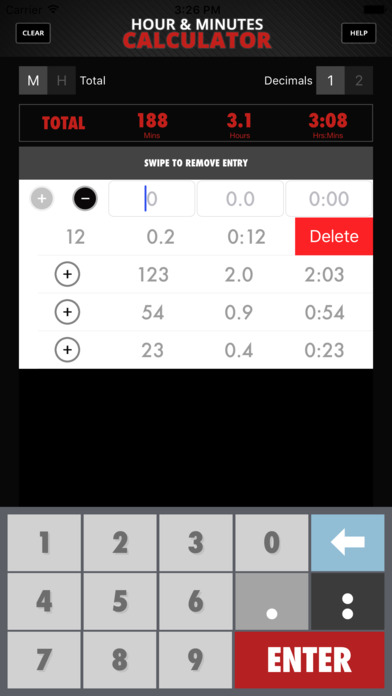 Calculator Hour & Minutes screenshot 3