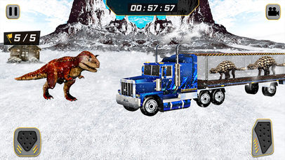 Snow Off Road Angry Dino Transport Truck Simulator screenshot 3