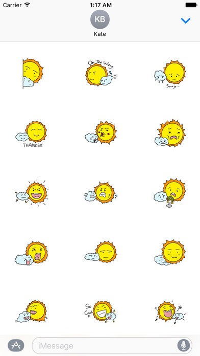 The Sun and Cloud Emoji Sticker screenshot 2
