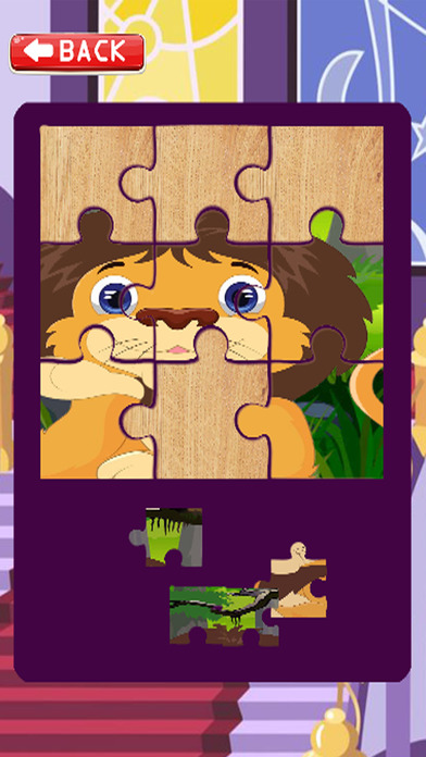 Animal Puzzle Lion Cartoon Games Jigsaw screenshot 3