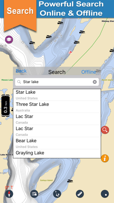 Washington Lakes gps offline nautical chart screenshot 4