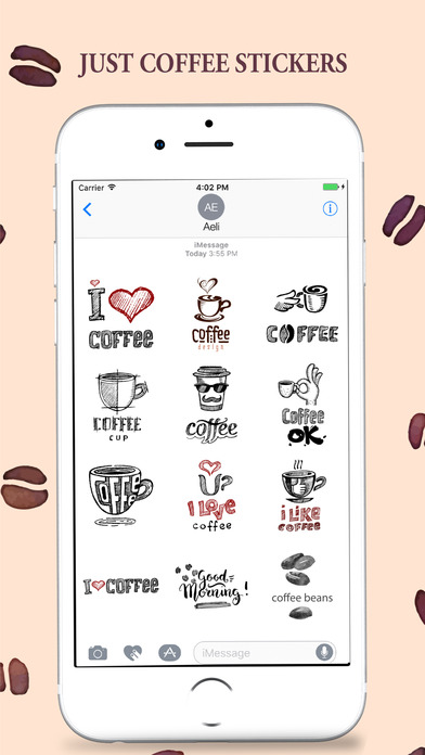 Coffee Stickers Pack for iMessage screenshot 2