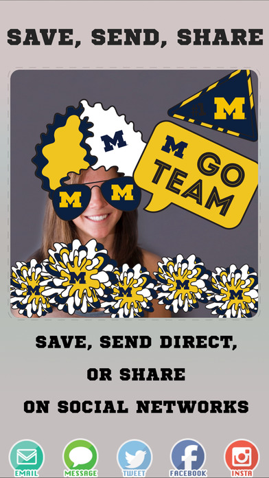 Michigan Wolverines Pro Photo Booth Stickers screenshot 4