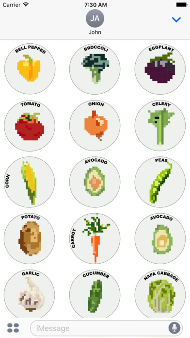 8 BIT VEGAN- sticker app for pixel art vegetables screenshot 3