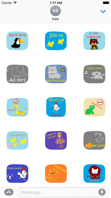 American Slang with Cute Animals Sticker screenshot 2