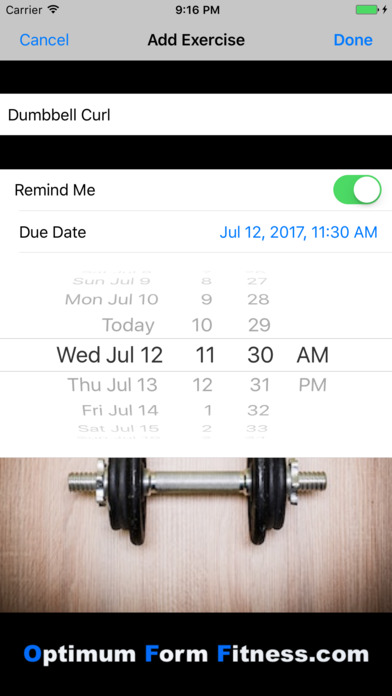 Workout Reminder screenshot 2