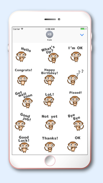 Cute Monkey Kawaii emoji screenshot 2