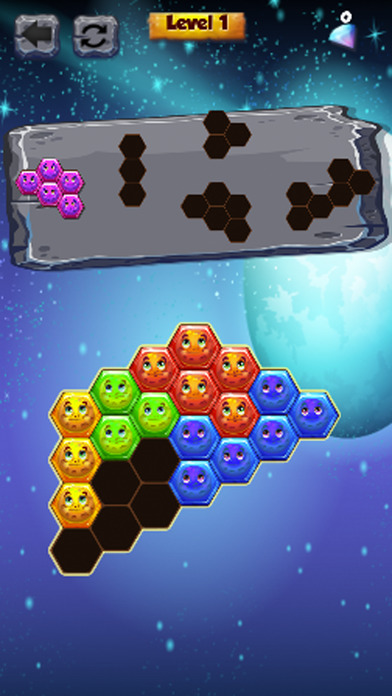 Monster Hexagon Puzzle Game screenshot 2