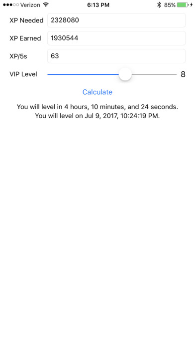 Time to Level Calculator screenshot 3