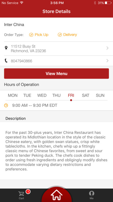 Inter China Restaurant screenshot 4