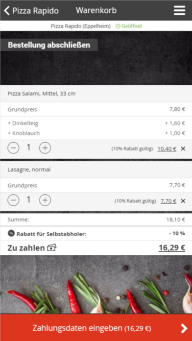 Pizza Rapido Eppelheim screenshot 2