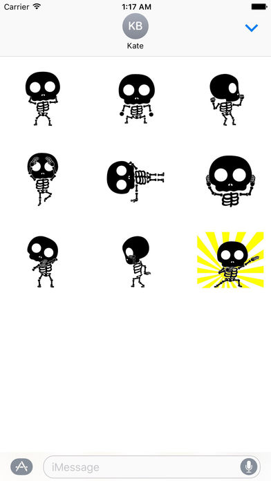 Funny Skeleton Animated Sticker screenshot 2