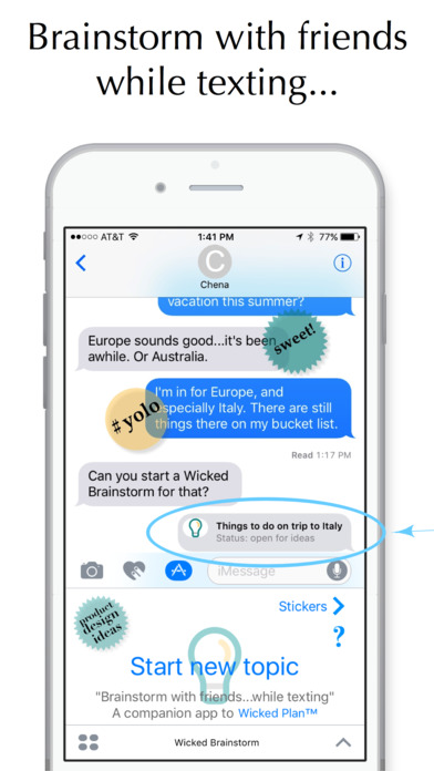 Wicked Brainstorm Brings Group Thinking to iMessage Image