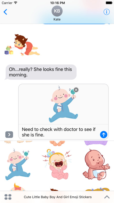Cute Little Baby Boy And Girl Emoji Stickers screenshot 4