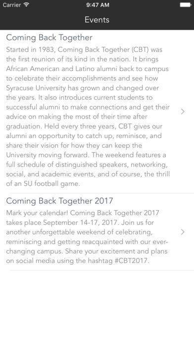 Syracuse University Events screenshot 2