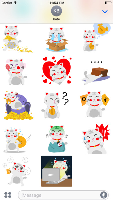 Animated LUCKy Cat Maneki Neko Money Stickers Pack screenshot 2