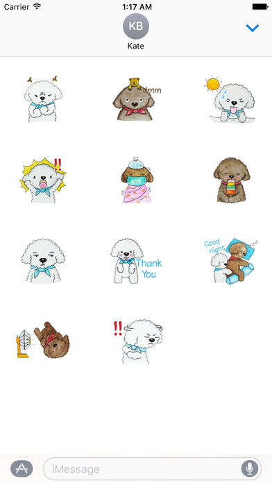 Love and Poodle Dogs Watercolor Sticker screenshot 3
