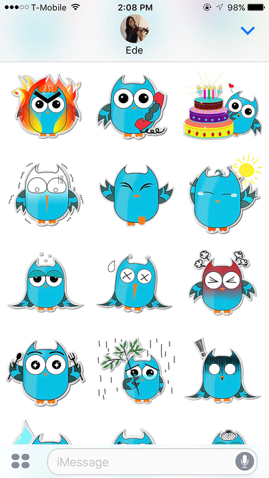 Blue Owl Fukuro Stickers screenshot 3