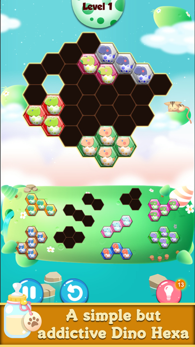 Dinosaur hexagon puzzle games screenshot 4