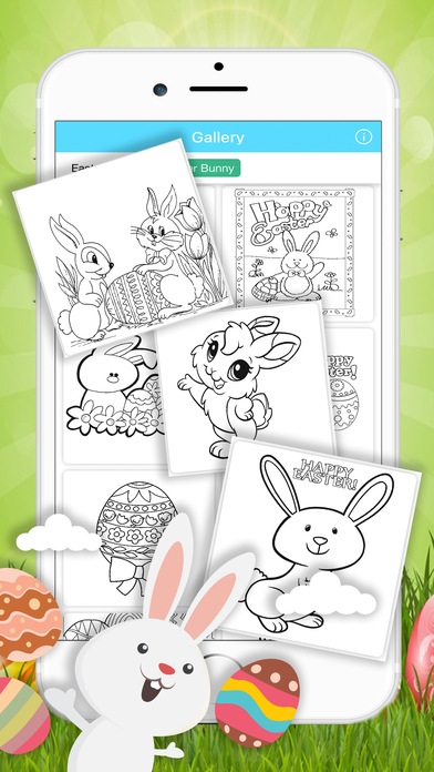 Cute Easter Bunny Coloring Book screenshot 2