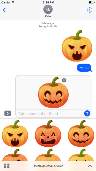 Pumpkin emoji sticker screenshot 2
