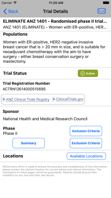 ClinTrial Refer Breast Cancer screenshot 4