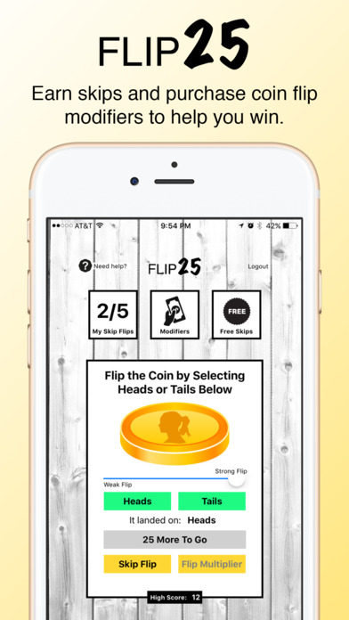 flip25 - Coin Flip Game screenshot 2