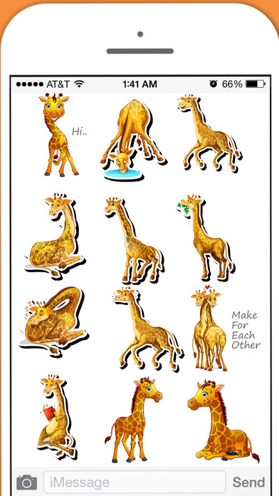 Cute Giraffe Animal Stickers! screenshot 2