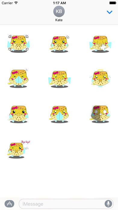 Cute Baby Boxfish Emoji Stickers screenshot 3