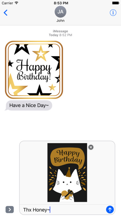 Birthday Card - Collection of Gold Style Stickers screenshot 2