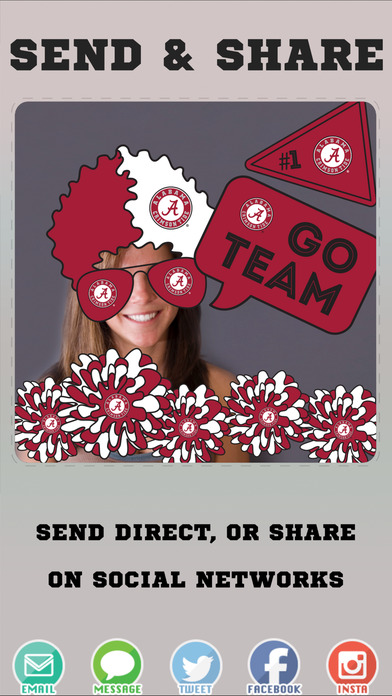 Alabama Crimson Tide Photo Selfie Stickers screenshot 4