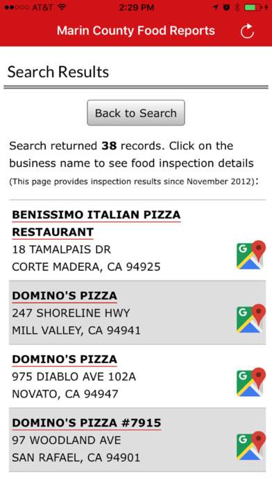 Marin County Food Reports screenshot 3