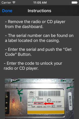 Ford M Radio Code screenshot 2