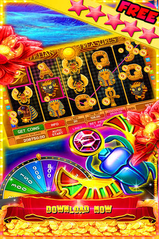 Slots: Egyptian Treasures Pharaoh's Casino Slots Machines HD! screenshot 3