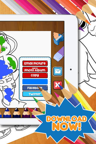 Color Book Game for Kids: Barney Version screenshot 2