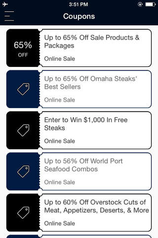 Coupons for Omaha Steaks screenshot 2