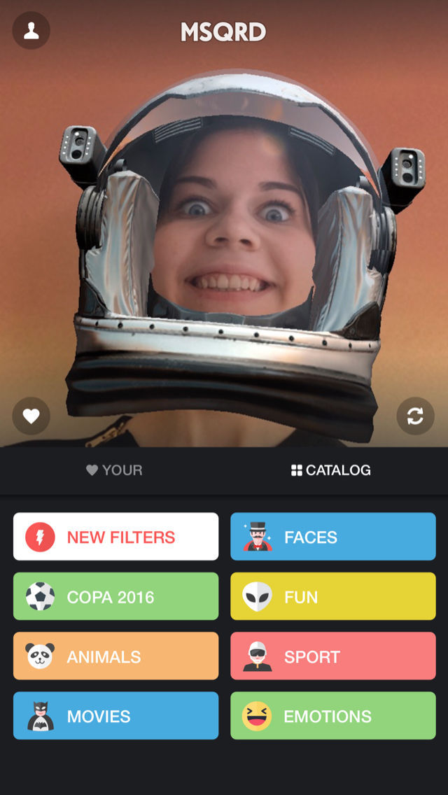 Screenshots of MSQRD for iPhone